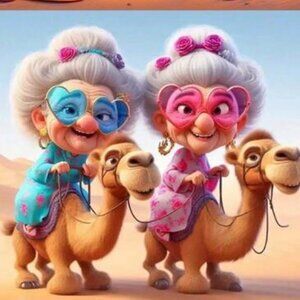 Grandmas on Camels 5D Diamond Painting Kit #2